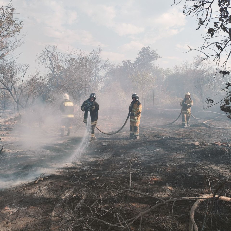 Дым столбом: на севере Волгограда пожарные тушат крупное ландшафтное возгорание