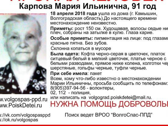 В Камышине пропала 91-летняя старушка