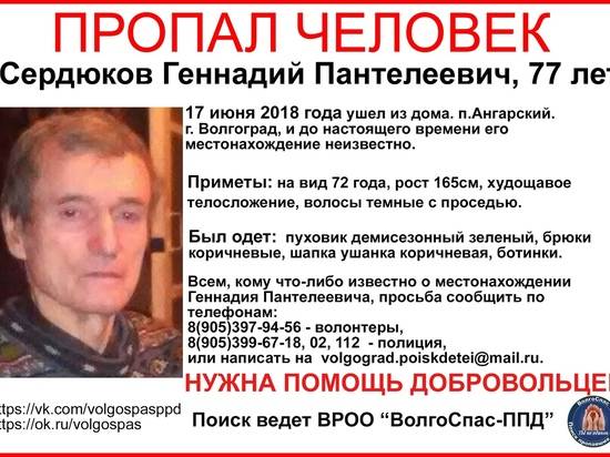 В Волгограде пропал пенсионер в пуховике и шапке-ушанке