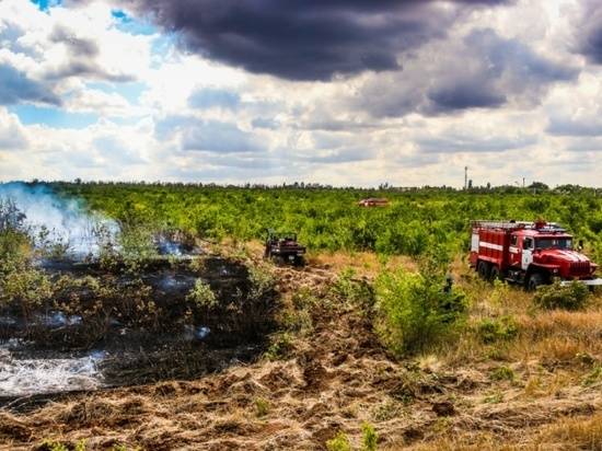В Дубовском районе Волгоградской области тушат степной пожар