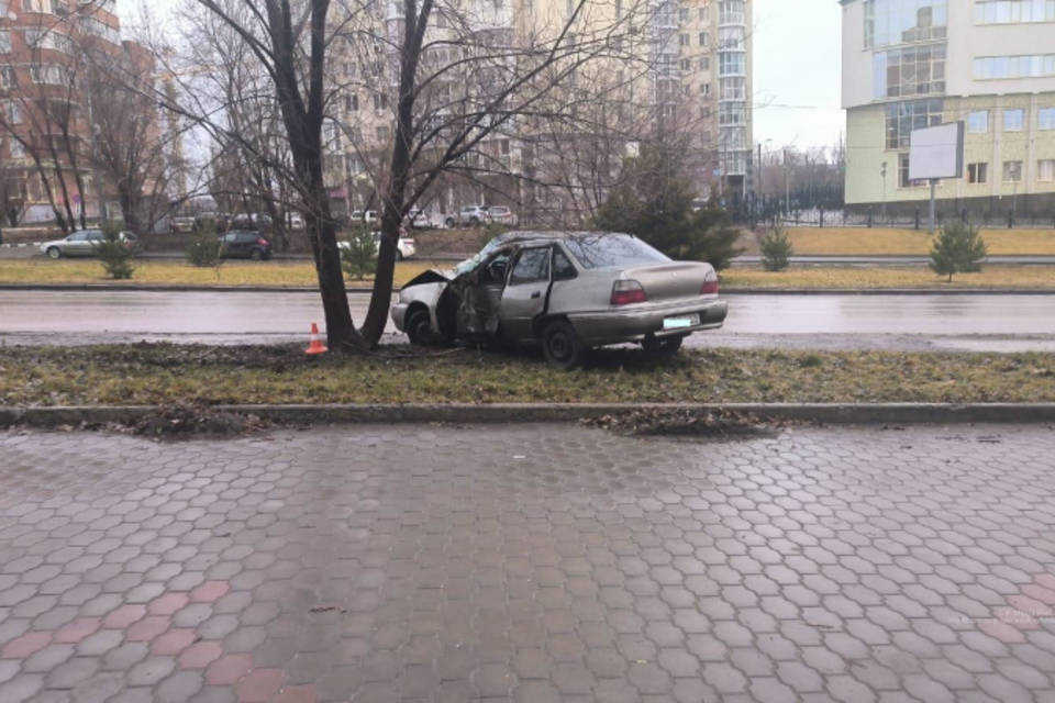В центре Волгограда 20-летний водитель «Дэу-Нексия» «влетел» в дерево
