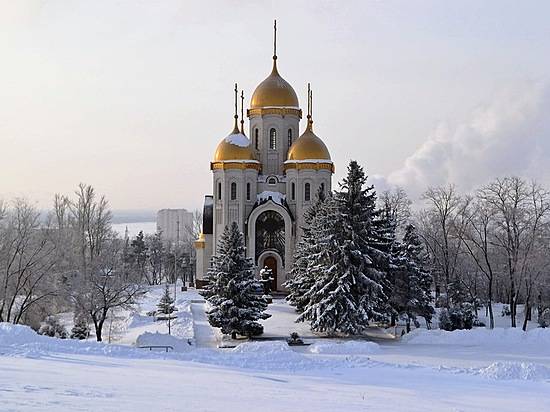 Храм на Мамаевом Кургане Волгоград зима