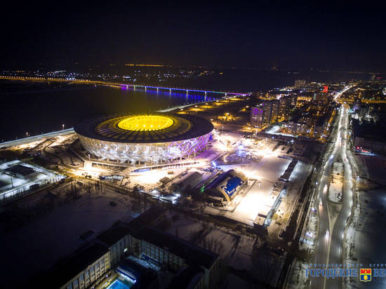 Стадион «Волгоград Арена» засиял новой подсветкой
