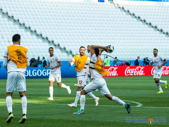 Сборная Туниса проводит предматчевую тренировку на «Волгоград Арене»