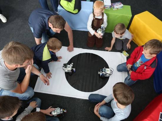 В Горьковке волгоградским детям показали бои роботов по правилам «Сумо»