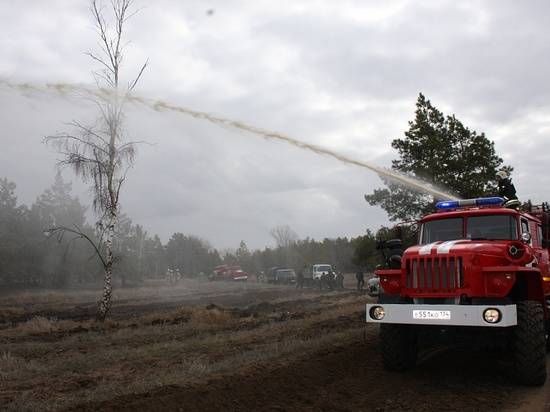 В лесах Калача прошли противопожарные учения с грунтометом