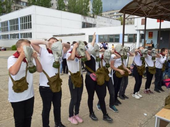 Волгоградские школьники приняли участие в пожарной эстафете