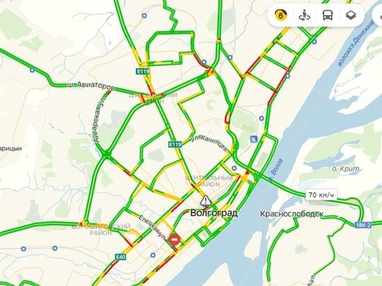 Карта с пробками волгоград