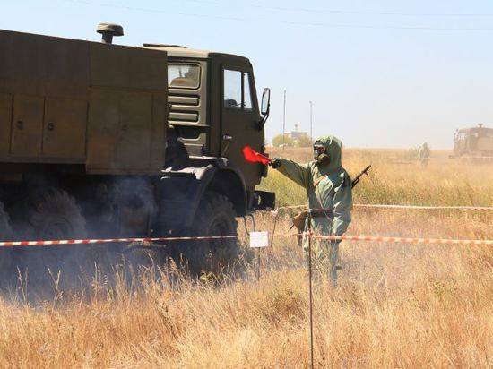 В Волгоградской области военные провели тренинг по защите от химического оружия