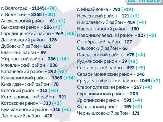 Коронавирус выявлен в 20 районах Волгоградской области