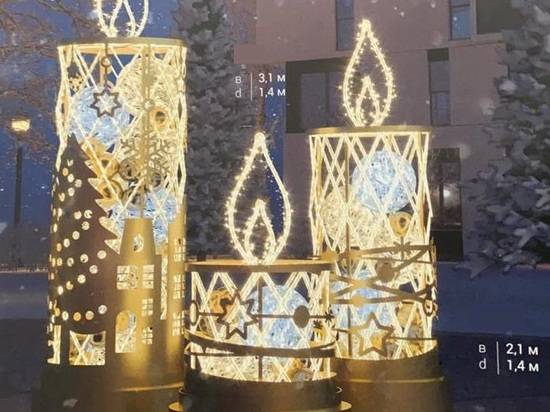 Центр Волгограда к Новому году украсят светодиодные свечи и ангел