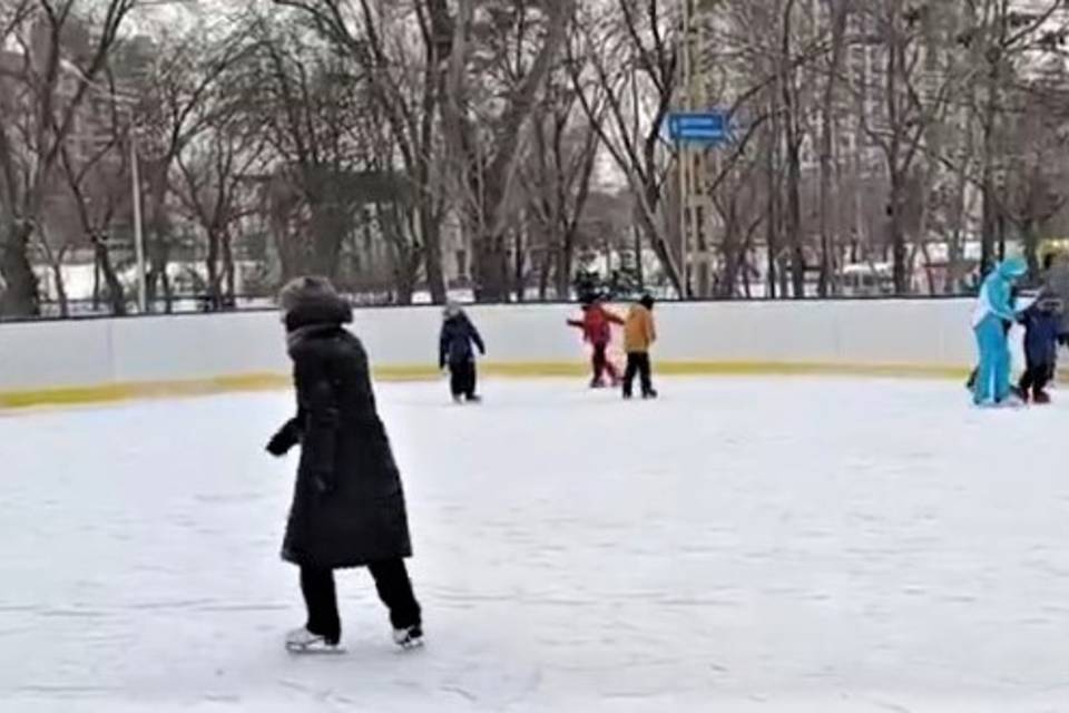 В Комсомольском саду Волгограда открылся ледовый каток