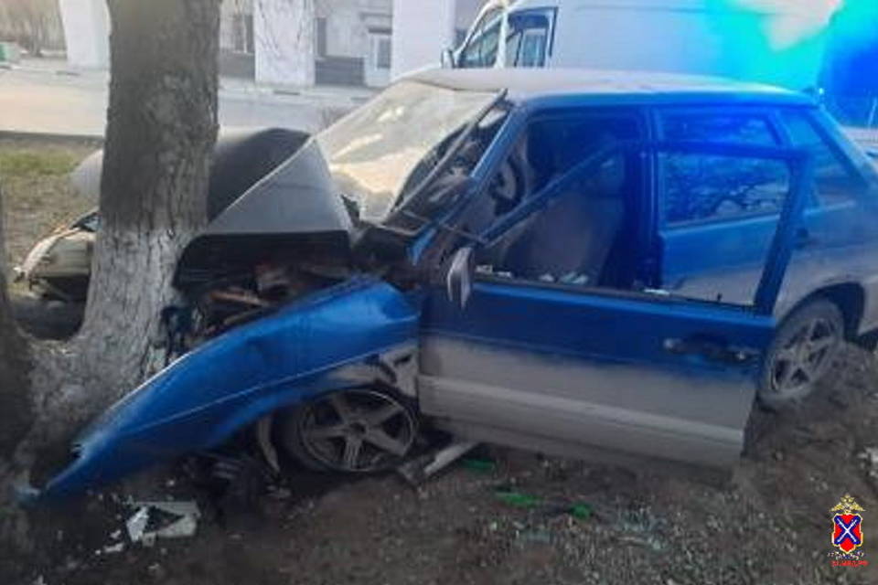 Под Волгоградом водитель пострадал, протаранив дерево