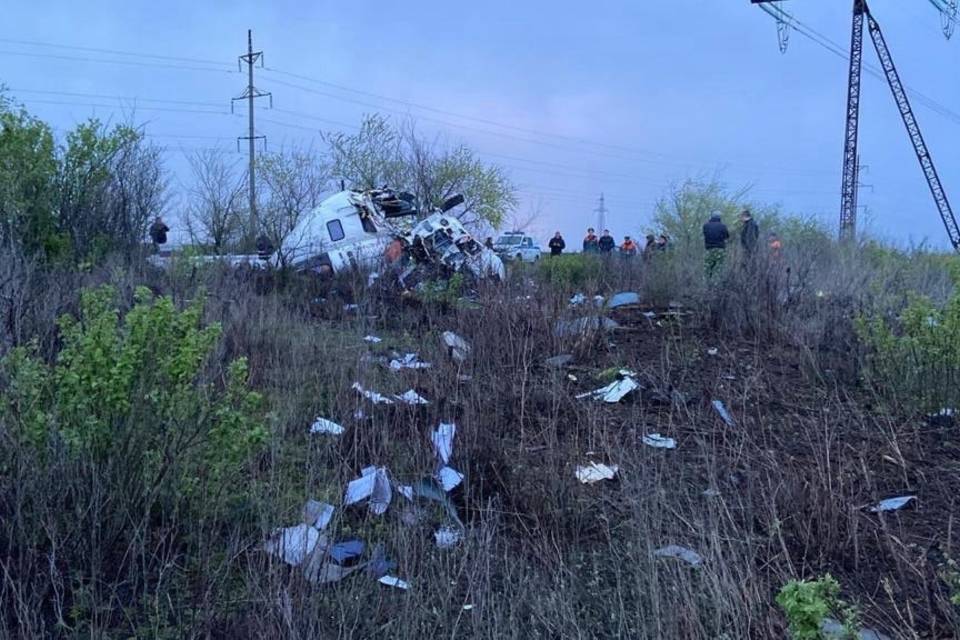 Появилось видео с места падения вертолета под Волгоградом