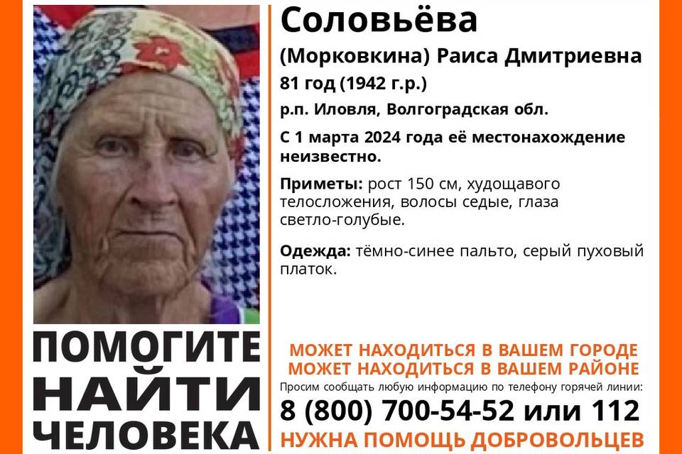 Под Волгоградом ищут 81-летнюю селянку в пуховом платке