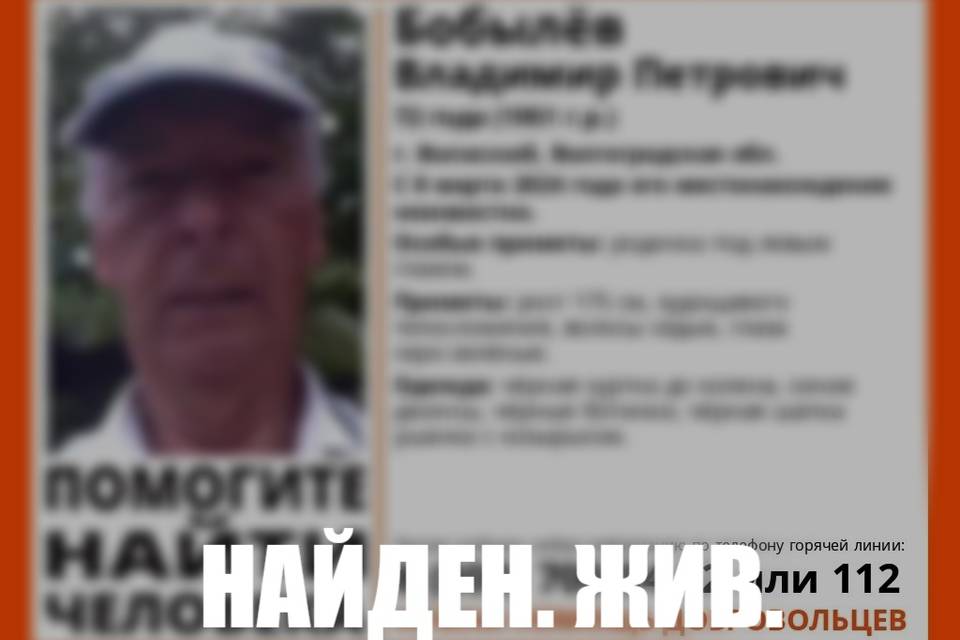 Пропавшего пенсионера обнаружили в Волгоградской области