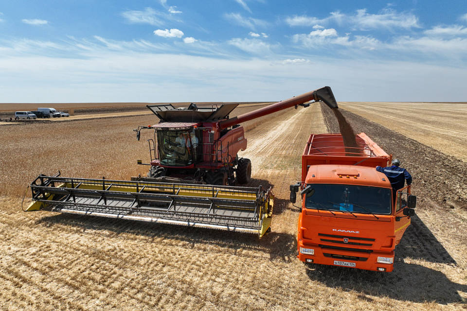 Губернатор поздравил волгоградских аграриев с первым миллионом тонн зерна