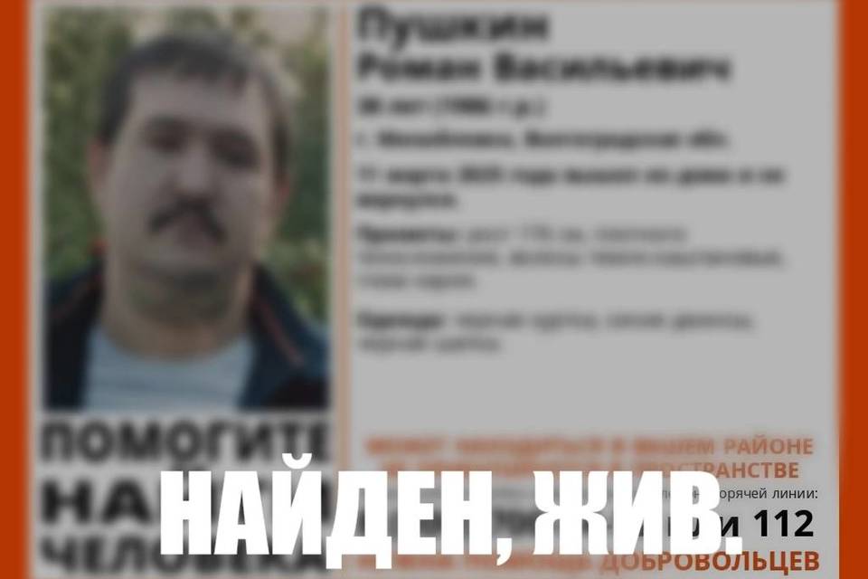 Под Волгоградом пропавшего Пушкина нашли живым