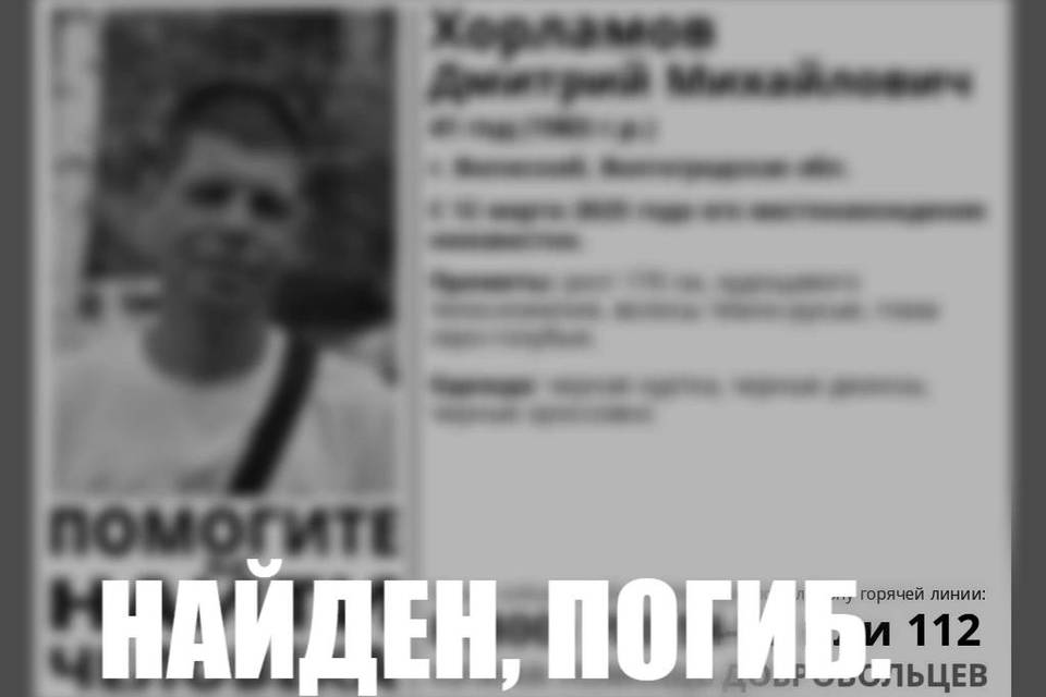 Пропавшего в Волжском мужчину нашли мертвым