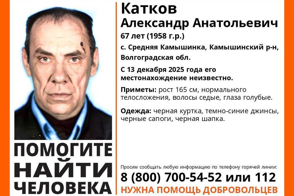 В Волгоградской области продолжают поиски Александра Каткова