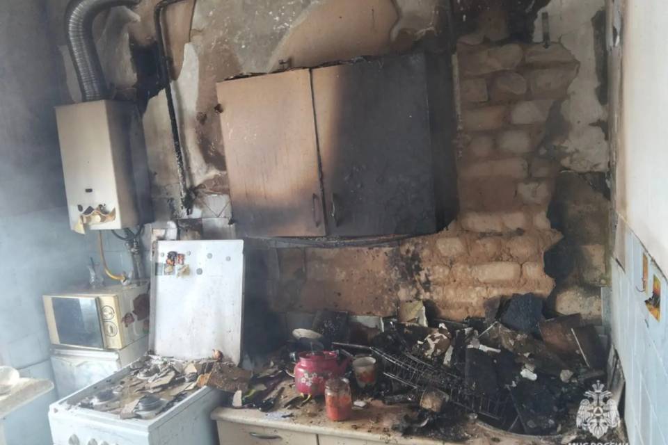 Кухня выгорела во Фролово под Волгоградом