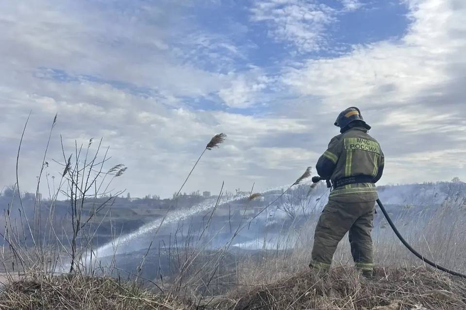 В Волгограде несколько часов тушили ландшафтный пожар