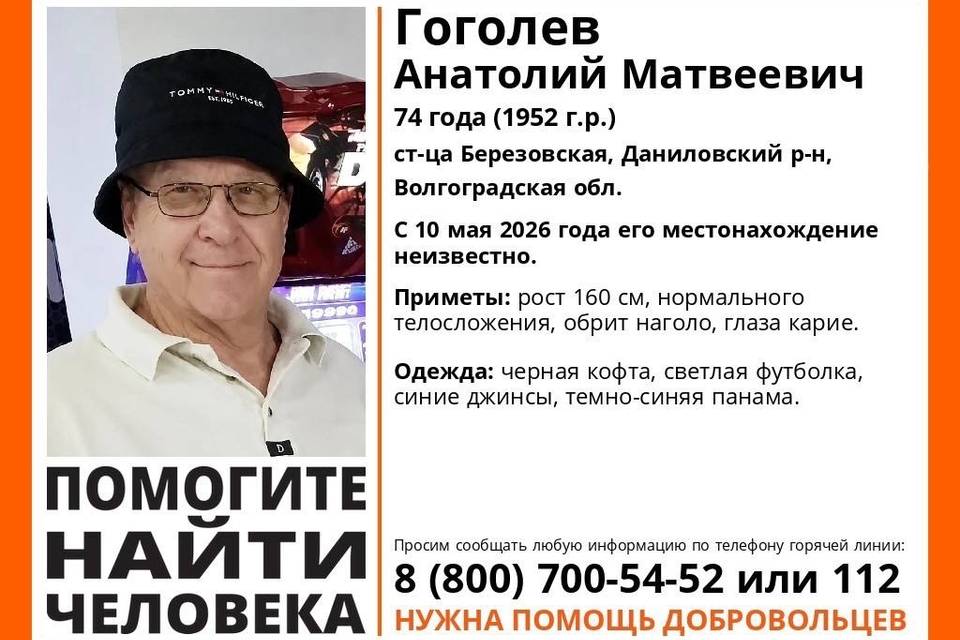 Под Волгоградом ищут пропавшего Анатолия Гоголева