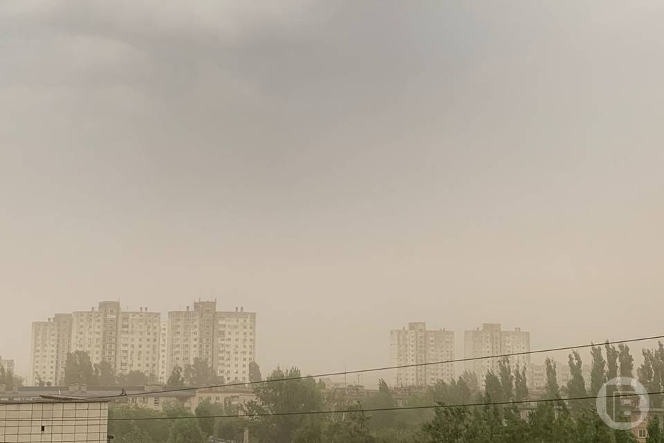 Пыльную бурю и часовой ливень пережил Волгоград