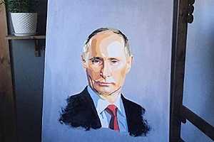 Волгоградская художница нарисовала портрет Владимира Путина маслом
